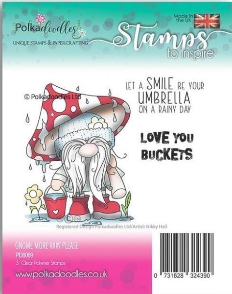 Polkadoodles Clear Stamps Gnome More Rain Please PD8069