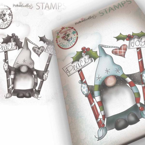 Polkadoodles Rubber Stamp Peace & Joy #184
