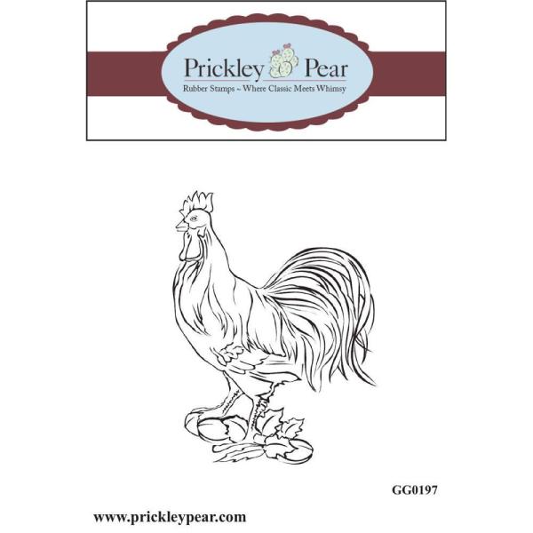 Prickley Pear Cling Stamps Rooster #GG0197