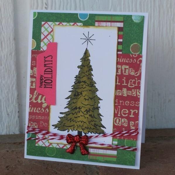 Prickley Pear Stamp Evergreen with Star