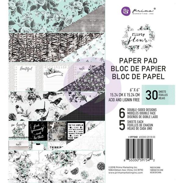 Prima Marketing 6x6 Paper Pad Flirty Fleur #597542
