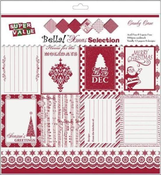 Ruby Rock-It 12x12 Bella Xmas Selection Super Value Candy Cane