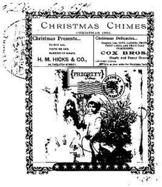 Reprint Holzstempel Christmas Chimes