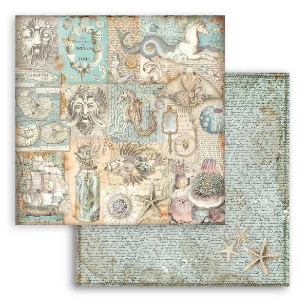 SBB953 Stamperia 12x12 Paper 3-er Set Songs of the Sea Texture