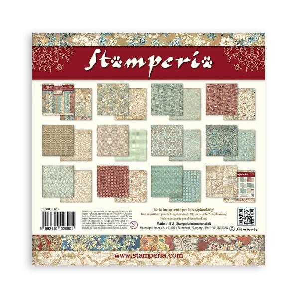 SBBL138 Stamperia 12x12 Paper Pad Maxi Background Christmas Greetings