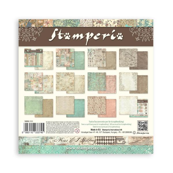SBBL151 Stamperia Brocante Antiques12x12 Paper Pad Backgrounds