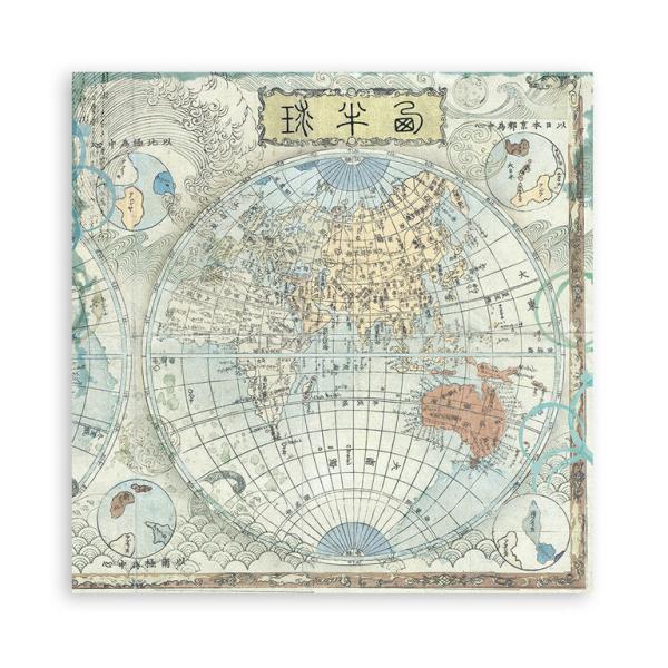 Stamperia 8x8 Paper Pad Backgrounds Sir Vagabond in Japan #SBBS43