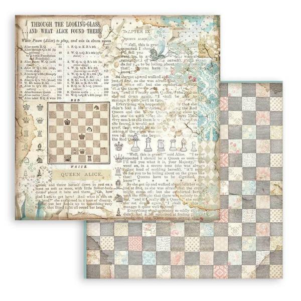 Stamperia 8x8 Paper Pad Backgrounds Selection Alice #SBBS46
