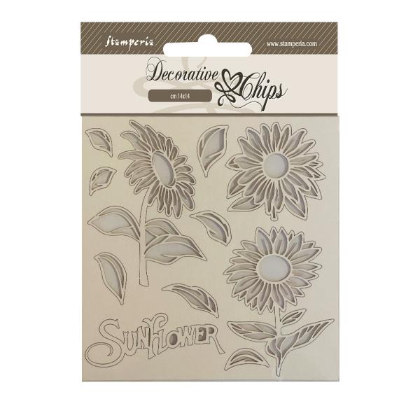 SCB169 * Stamperia Chips Sunflower Art