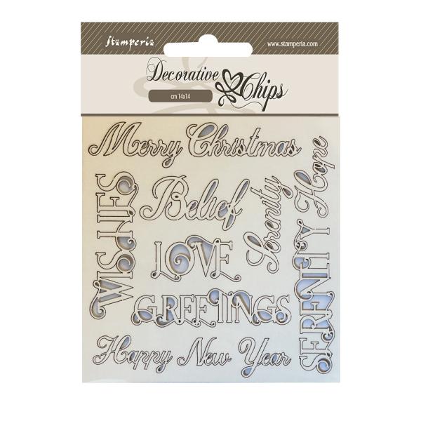 SCB181 Stamperia Chips Christmas Writings