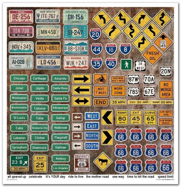 ITD Collection 12x12 Paper Pad Legendary Route 66 #038