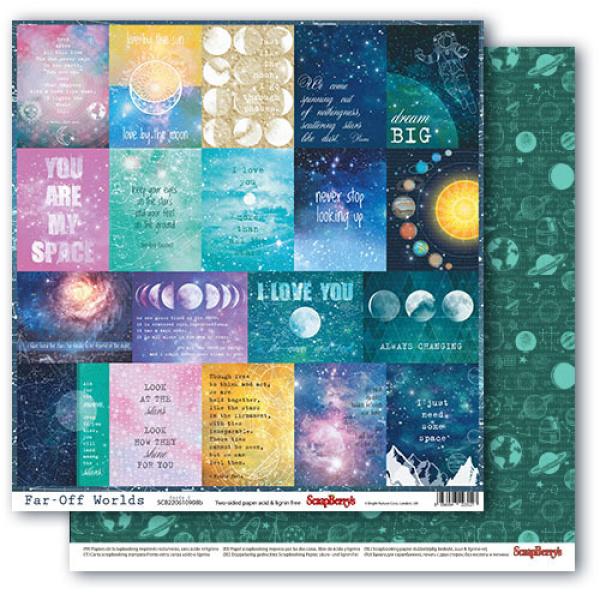 ScrapBerry´s 12x12 Paper Sheet Far-Off Worlds Cards #02