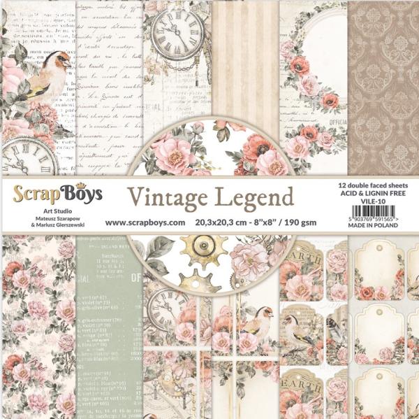 ScrapBoys 8x8 Paper Pack Vintage Legend