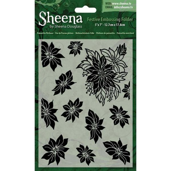Sheena Douglass Embossing Folder Poinsettia Plethora
