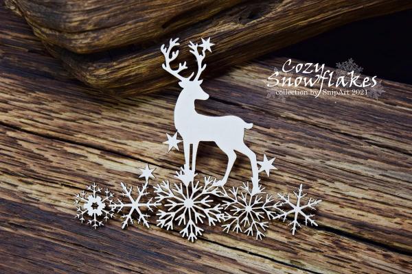 SnipArt Chipboard Deer on the Snowflakes #25037