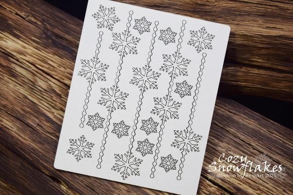 SnipArt Chipboard Snowflakes Decorative Borders #25038