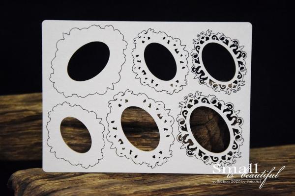 SnipArt Chipboard Mini Frames Oval #34781