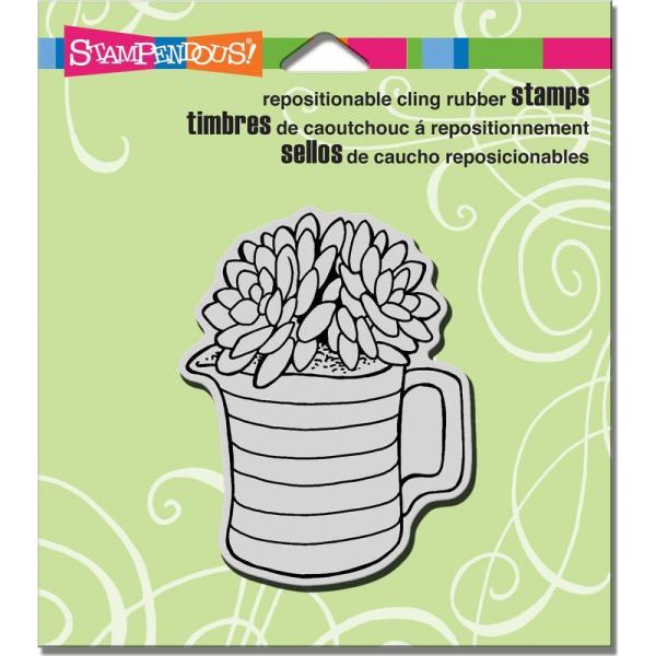 Stampendous Cling Stamp Succulent Pitcher #CRV330