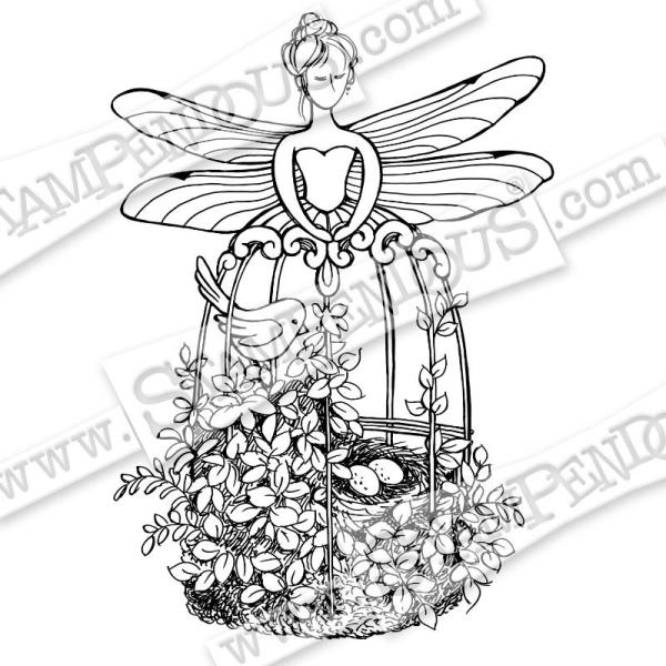 Stampendous Fran's Cling Stamp Fairy Aviary