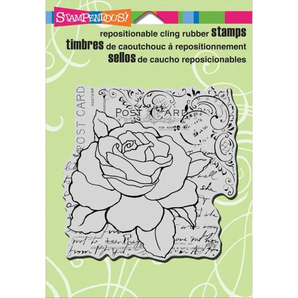 Stampendous Stempel Cling Rose Postcard