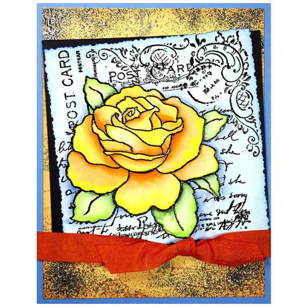 Stampendous Stempel Cling Rose Postcard