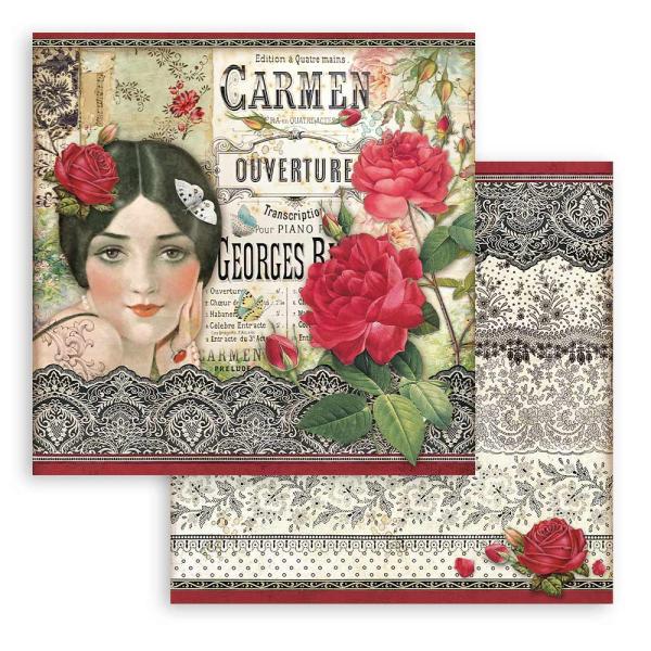 Stamperia 12x12 Paper Set Desire Carmen #SBB884