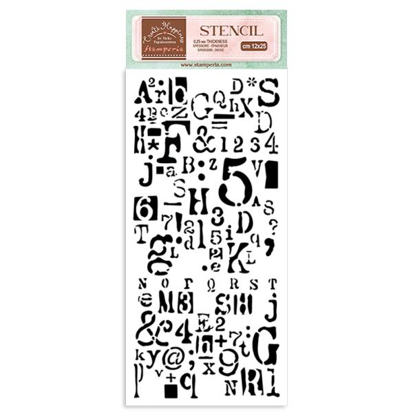 Stamperia Stencil Create Happiness Letter snd Numbers KSTDL69