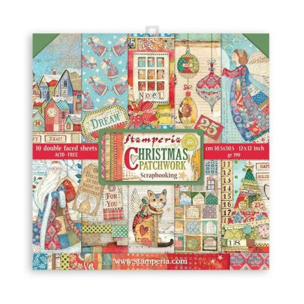 Stamperia 12x12 Paper Pad Christmas Patchwork #SBBL91