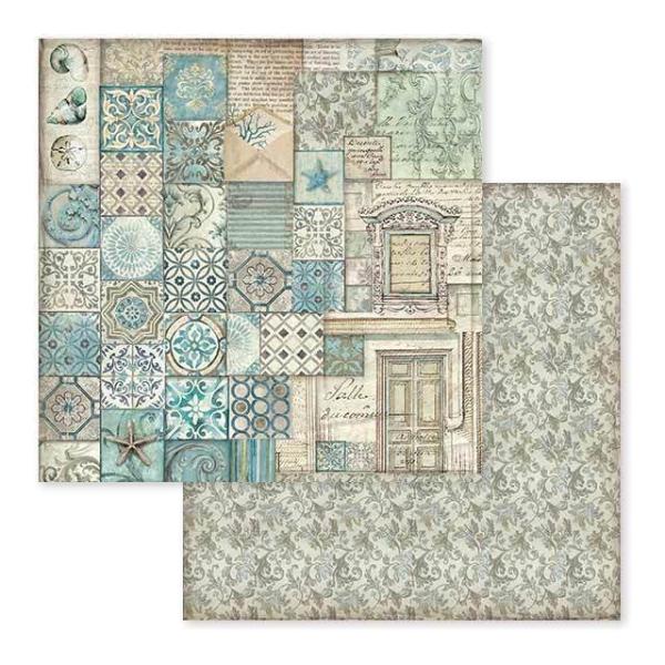 Stamperia 12x12 Paper Sheet Set Azulejo Patchwork #SBB607