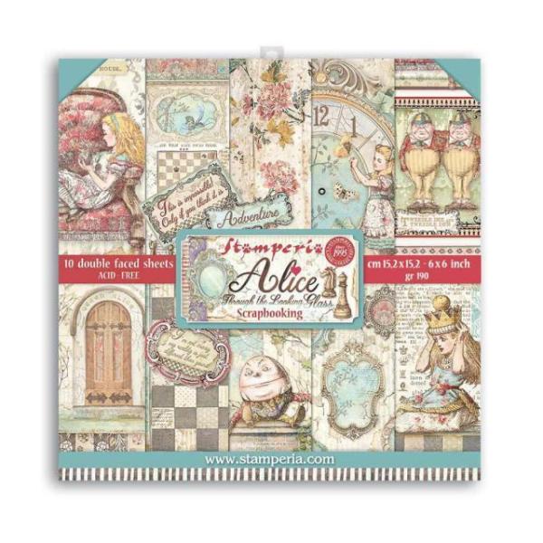 Stamperia 6x6 Paper Pad Alice Through the Looking Glass #SBBXS02