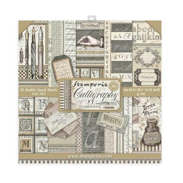 Stamperia 8x8 Paper Pad Calligraphy #SBBS24