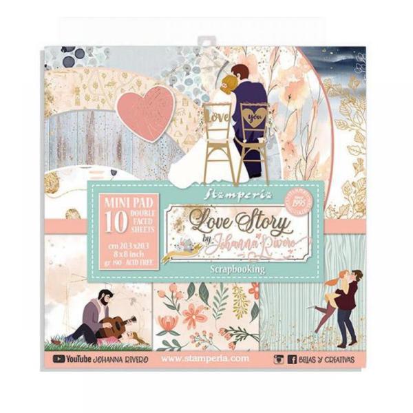 Stamperia 8x8 Paper Pad Love Story #SBBS22