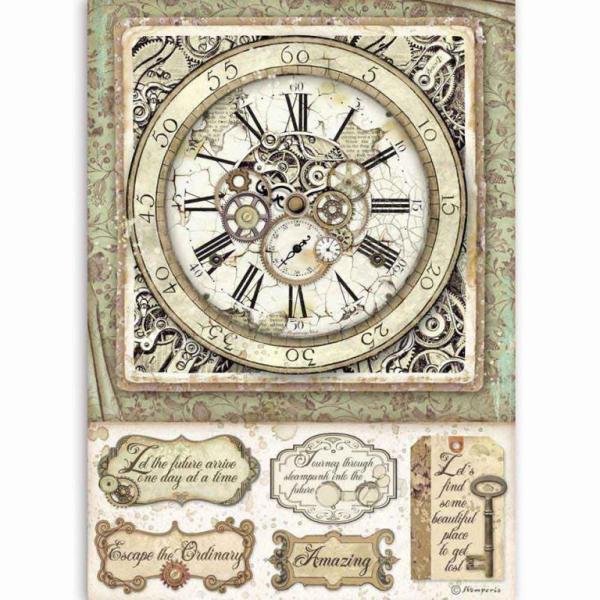 Stamperia A4 Rice Paper Clock with Mechanisms #4519