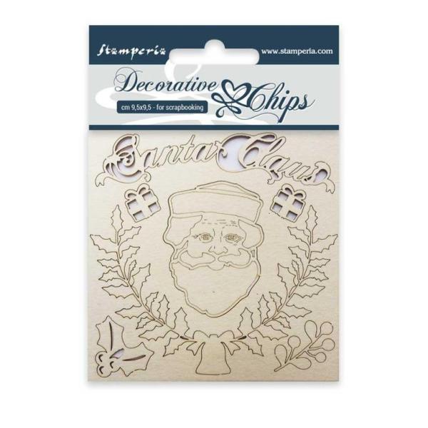 SALE Stamperia Decorative Chips Santa Claus #06