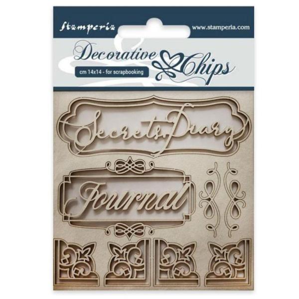 Stamperia Decorative Chips Secret Diary #25