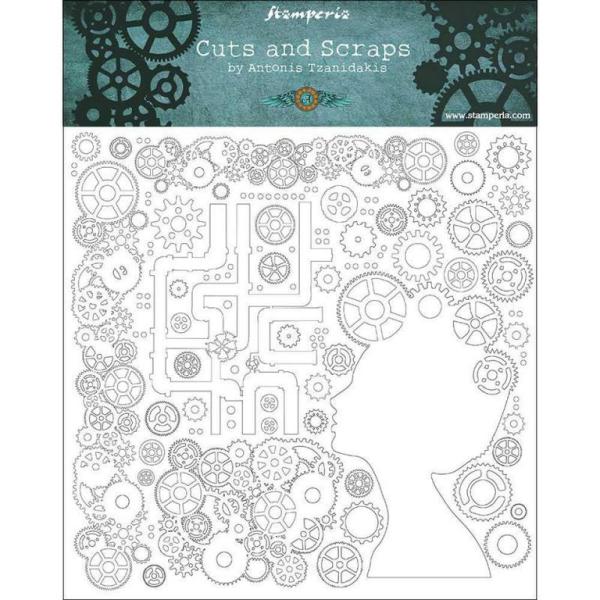 Stamperia Greyboard Chipboards Lady and Gears