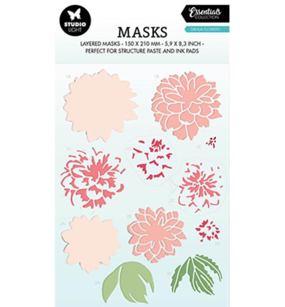 Studio Light Essential Mask Stencil Dahlia Flowers #195