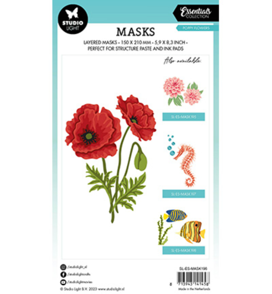 Studio Light Essential Mask Stencil Poppy Flowers #196