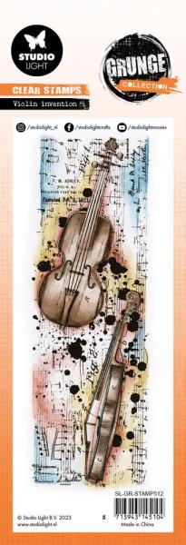 Studio Light Violin Invention Grunge Stamps #512