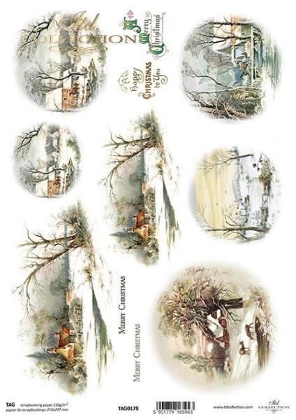 TAG0178 ITD Collection A4 Scrapbooking Paper Winter Landscape