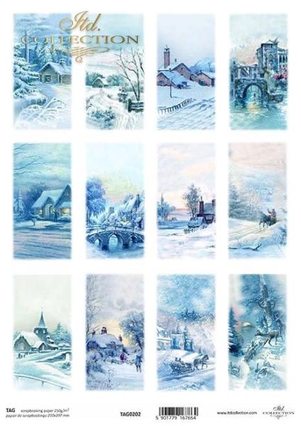 TAG0202 ITD Collection A4 Scrapbooking Paper Winter Views