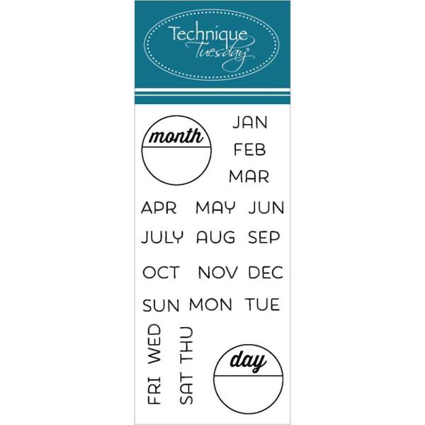 % Technique Tuesday Clear Stamp Calendar Months & Days