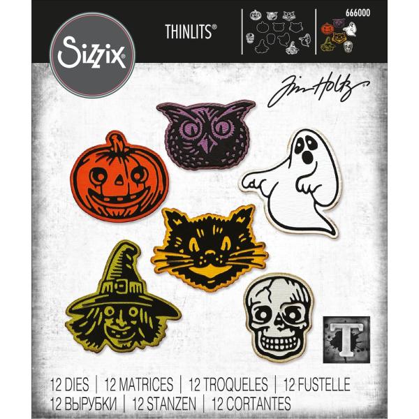 Tim Holtz Thinlits Die Set 12PK Retro Halloween #666000