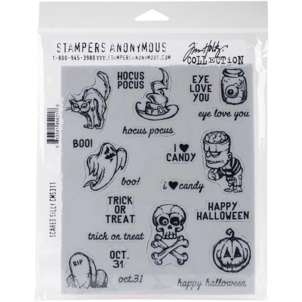 Tim Holtz Cling Rubber Stamp Set Scared Silly #CMS311