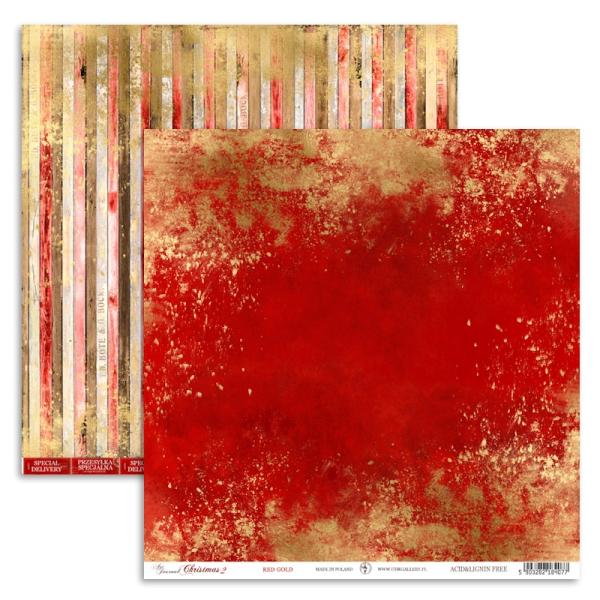 UHK Gallery 12x12 Paper Sheet Christmas Red Gold
