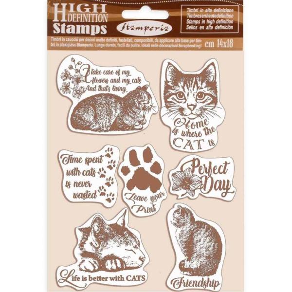 Stamperia Rubber Stamp Cats #WTKCC188