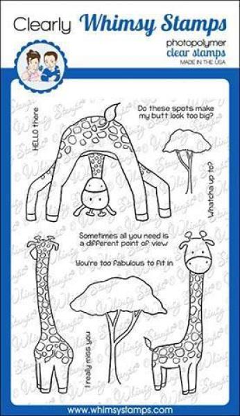Whimsy Clear Stamps Set Giraffe Hello