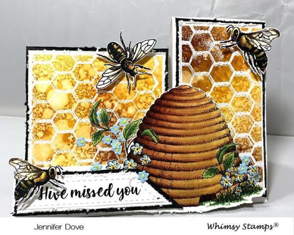 Whimsy Rubber Stamp Bee-utiful Bees