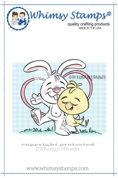 Whimsy Rubber Stamp Friendship Bunny and Chick