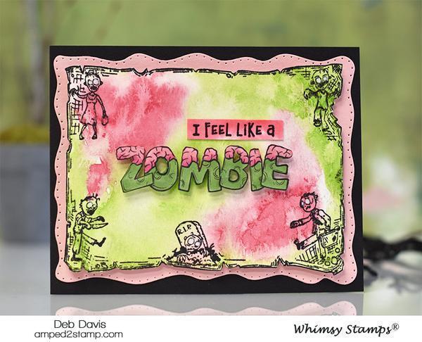 Whimsy Rubber Stamp Zombie Frame